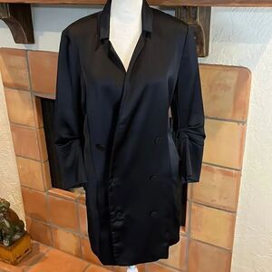 HALSTON Black Tuxedo-Style Blazer Dress, S!